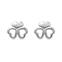 925 Sterling Silver Double Heart Stud Earrings for Women