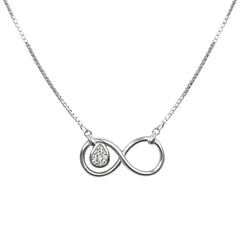925 Sterling Silver Infinity CZ Necklace