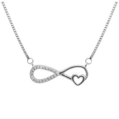 925 Sterling Silver Heart Infinity Necklace