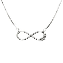 925 Sterling Silver Leaf Infinity Necklace