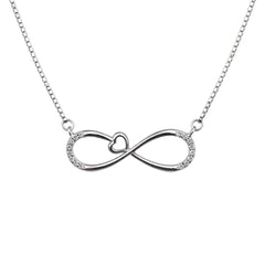 925 Sterling Silver Heart Infinity Necklace