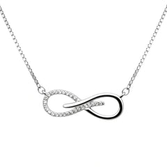 925 Sterling Silver CZ Infinity Necklace