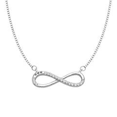 925 Sterling Silver CZ Infinity Necklace