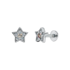 925 Sterling Silver Star Stud Earrings for Women