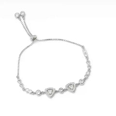 Sterling Silver Triangle CZ Adjustable Bracelet