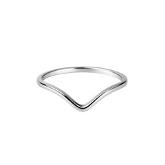 Rounded V-Contour Sterling Silver Ring