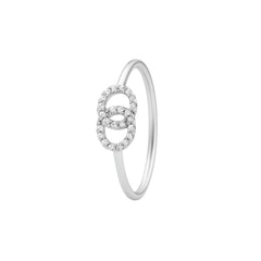 Infinity Loop Diamond Silver Ring for Women