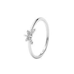 Butterfly Diamond Silver Ring – Elegant Design