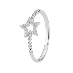 Minimal V-Shaped Silver Stacking Ring for Women