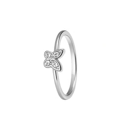 Butterfly Shape Silver Ring with Diamond Finish – Lightweight Daily Wear