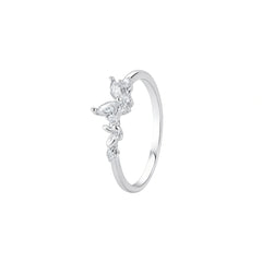 Elegant Butterfly Diamond Silver Ring for Women