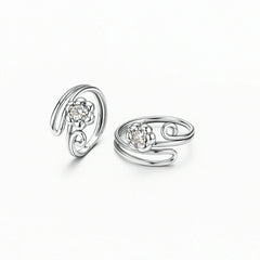 Sterling Silver Floral Spiral Adjustable Toe Ring