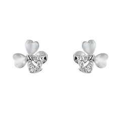 Sterling Silver 925 Cat’s Eye Heart Stud Earrings for Women