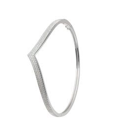 Diamond Accent Angular Silver Kada