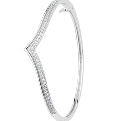 Contemporary Openable Diamond Silver Kada