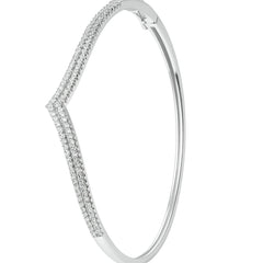 Luxury Faceted Design Diamond Silver Kada