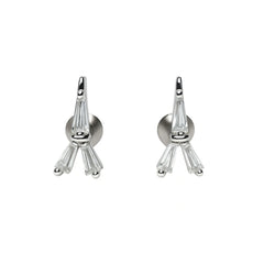 925 Sterling Silver CZ Baguette Stud Earrings