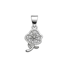 925 Sterling Silver Floral Pendant with Cubic Zircon Stones