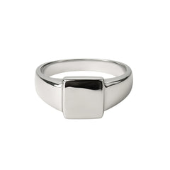 Men’s 925 Sterling Silver Square Signet Ring – Classic Minimal Design