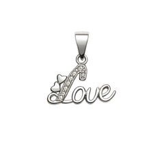 925 Sterling Silver Love Script Pendant for Women