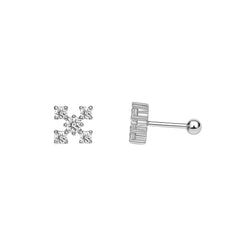 925 Sterling Silver CZ Cross Stud Earring