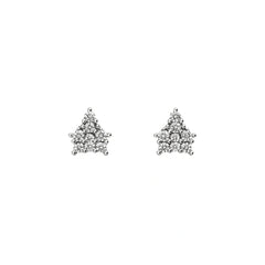925 Sterling Silver Triangle CZ Stud Earrings