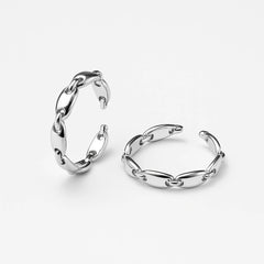 925 Sterling Silver Rhodium Plated Chain Link Adjustable Toe Rings