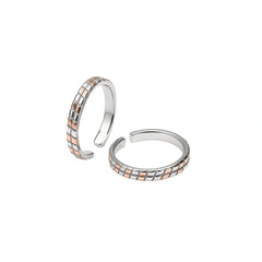 925 Sterling Silver Dual-Tone Adjustable Toe Rings