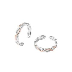 925 Sterling Silver Infinity Toe Rings – Dual-Tone