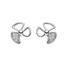925 Sterling Silver Bow-Style CZ Stud Earrings for Women