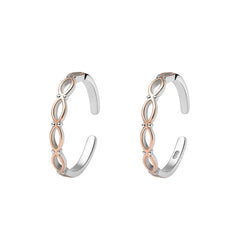 925 Sterling Silver Dual-Tone Infinity Toe Rings
