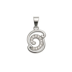 925 Sterling Silver Spiral Pendant with Cubic Zircon