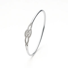 925 Silver Infinity Leaf CZ Kada for Women