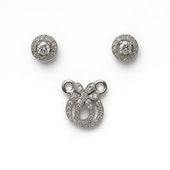 925 Silver Floral Halo CZ Mangalsutra Set for Women