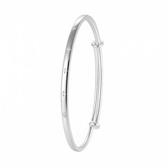Women’s Engraved Silver Kada | Slim Adjustable Daily Wear Bangle