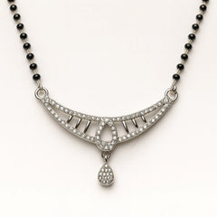 925 Silver Dual Teardrop CZ Mangalsutra for Women