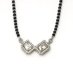 925 Silver Twin Square CZ Mangalsutra for Women