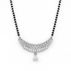 925 Silver Net Design CZ Mangalsutra for Women