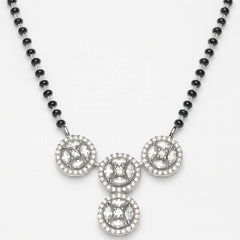 925 Silver Triple Circle CZ Mangalsutra for Women