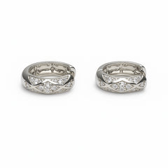 925 Silver Men’s Stylish CZ Criss-Cross Hoop Bali