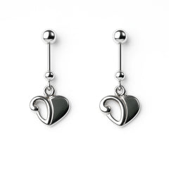 925 Silver Heart Dangling Bugadi for Women
