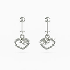 Women’s Heart Swirl Silver Bugadi – 925 Sterling Silver