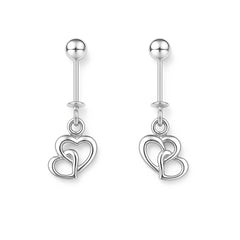 925 Silver Double Heart Bugadi for Women