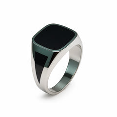 925 Silver Black Onyx Square Signet Ring for Men