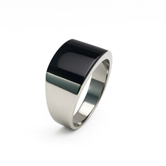 Men’s 925 Silver Black Onyx Band Ring