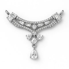 925 Silver Elegant Teardrop CZ Mangalsutra Pendant for Women
