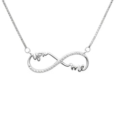 925 Sterling Silver You & Me Infinity Necklace