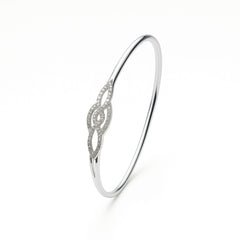 Sterling Silver Kada with Linked Leaf Design