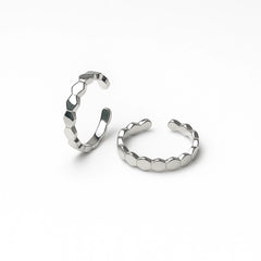 925 Sterling Silver Rhodium Plated Hexagon Adjustable Toe Rings