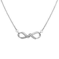 925 Sterling Silver CZ Infinity Necklace